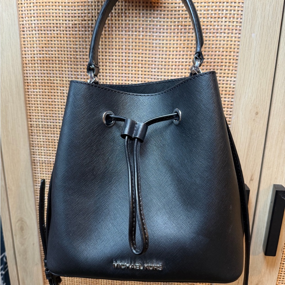 Michael Kors Black Drawstring Shoulder Bag